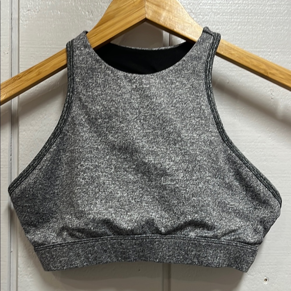 The Chestee Heather Gray High Neck Sports Bra